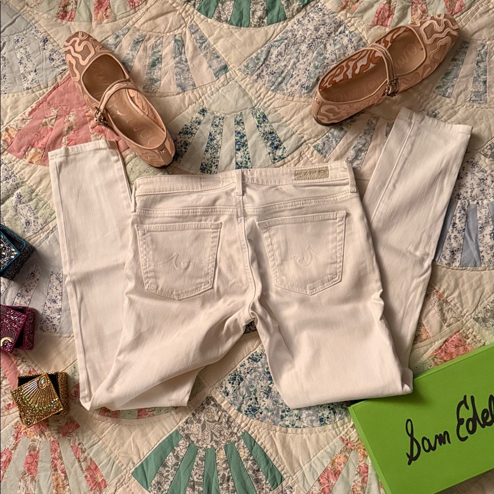 AG Adriano Goldschmied White Skinny Jeans 27R the Legging Ankle Super Skinny Ank